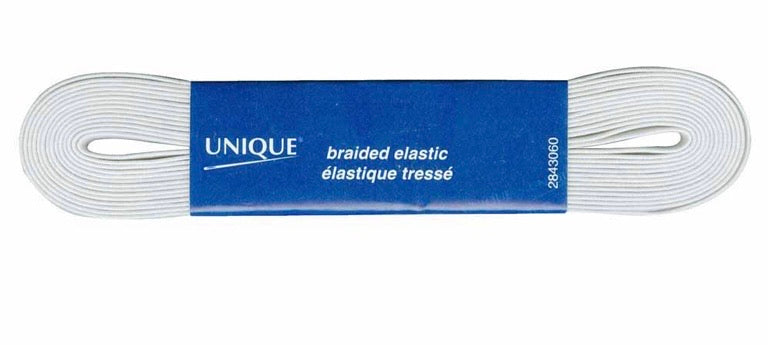 UNIQUE Élastique tressé 6mm x 3.4m - blanc – Gareau tissus